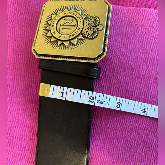 Lauren Ralph Lauren Black Leather Belt Size M - Picture 5 of 6